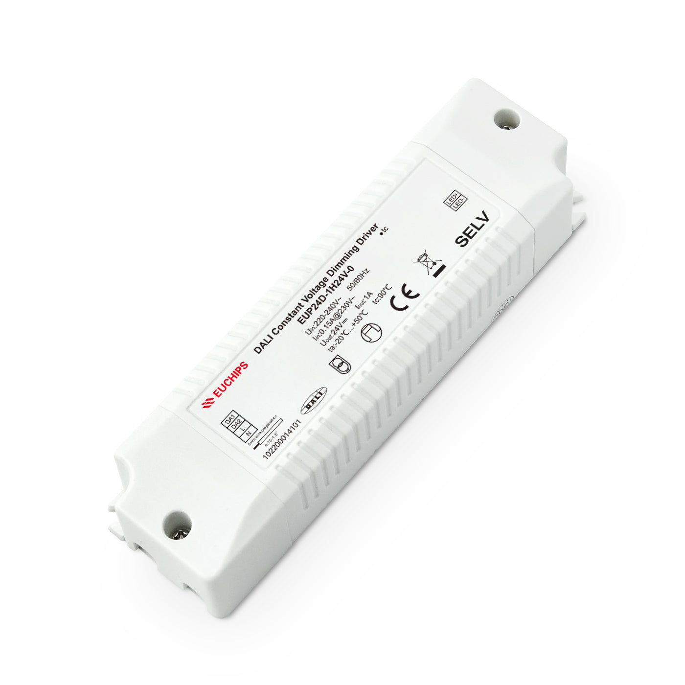 Euchips EUP24D-1H24V-0 DALI Dimmable LED Driver – 24VDC 1A, IP20