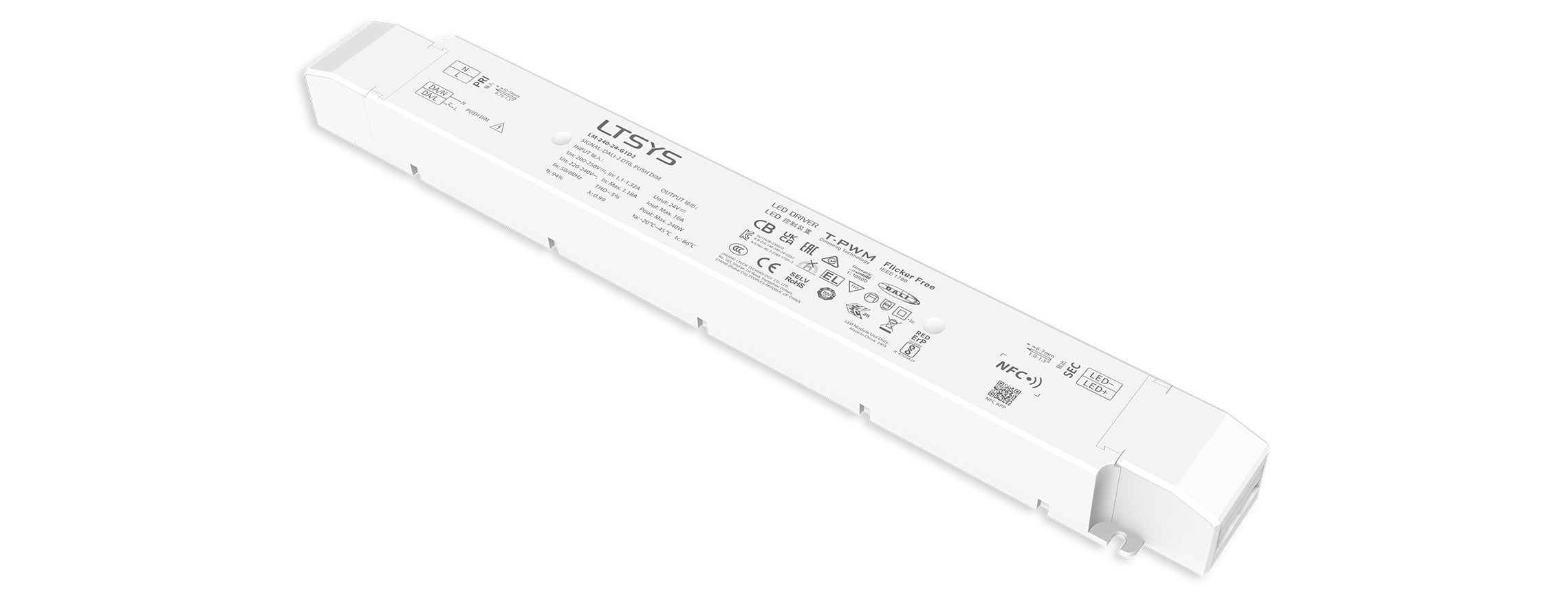 LTECH LM-240-24-G1D2 LED Driver – 240W 24V DALI Dimmable